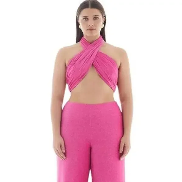 LBV Official Pink Halter Top and Sarong Skirt Resort wear Size 2 - Picture 4 of 8